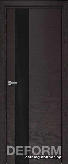 

Межкомнатная дверь Юркас Deform H3 ДО 80x200 (дуб французский темный/lacobel черный)