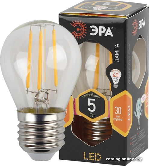 

Светодиодная лампочка ЭРА F-LED P45-5W-827-E27 Б0043438