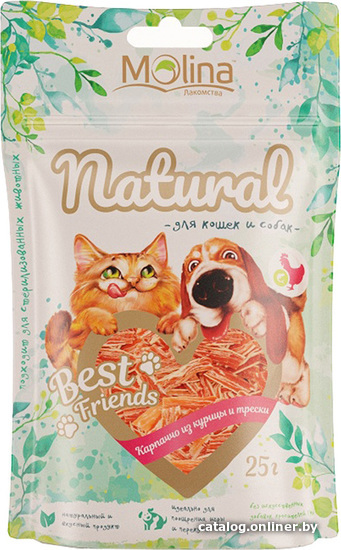 

Лакомство для собак Molina Best Friends Natural Карпаччо из курицы и трески 25 г