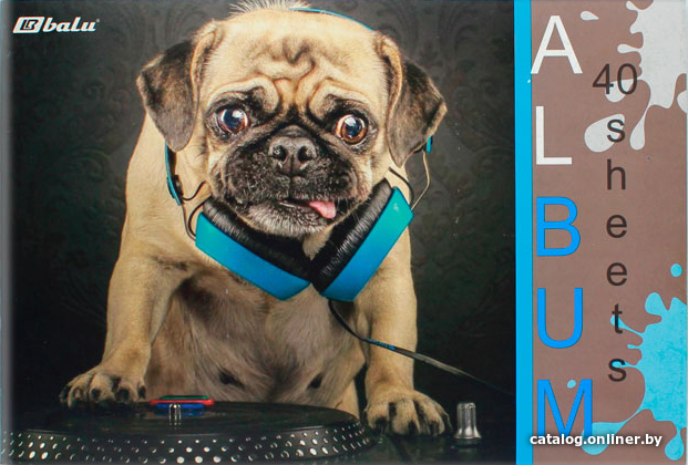 

Альбом для рисования BALU Собака. Pug and music BL-4081 (40 л)