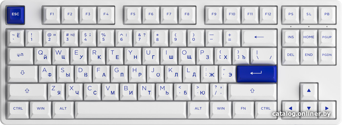 

Клавиатура Akko 5087S White & Blue (Akko CS Jelly Pink)