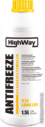 

Антифриз HighWay G13 10025 (1.5 л, желтый)