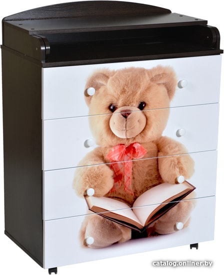 

Детский комод Кедр Victoria 804 МДФ Teddy (венге/белый)
