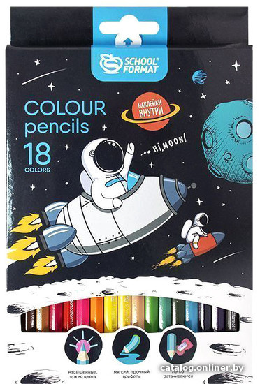 

Набор цветных карандашей Schoolformat Space Adventure КЦ18-СА (18цв)