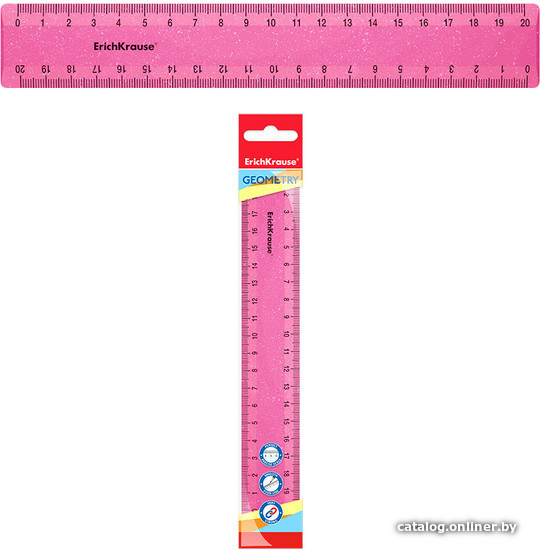 

Линейка Erich Krause Glitter 20 см 55514 (розовый)