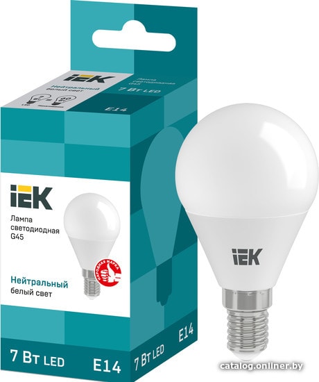 

Светодиодная лампочка IEK ECO G45 E14 7 Вт 4000 К
