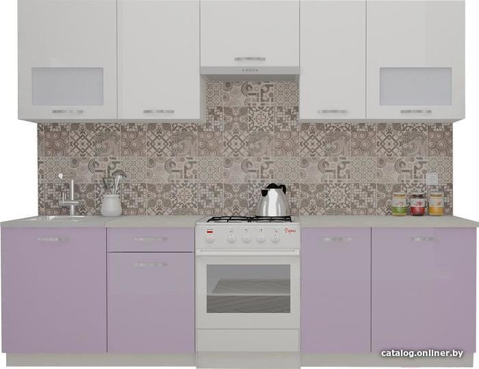

Готовая кухня ВерсоМебель ЭкоЛайт-6 2.8 (белый/вереск)