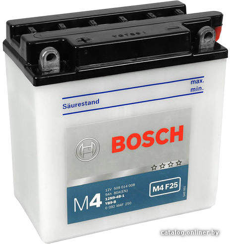 

Мотоциклетный аккумулятор Bosch M4 12N9-4B-1/YB9-B 509 014 008 (9 А·ч)