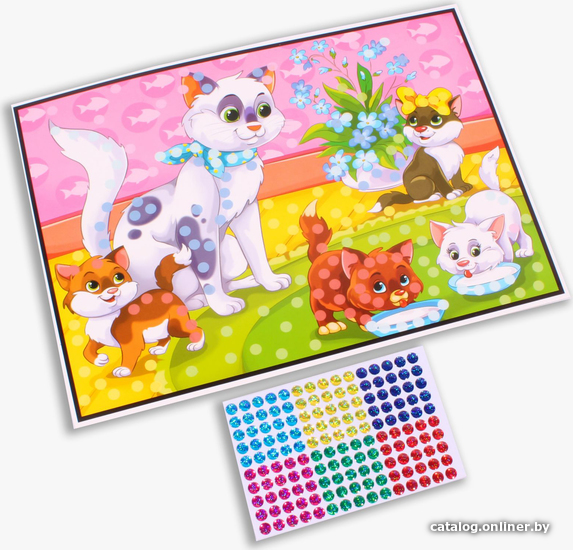 

Набор для создания поделок/игрушек Рыжий кот Мозаика гелевая. Кошка и котята М-8812