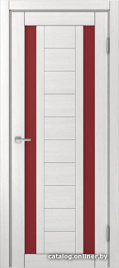 

Межкомнатная дверь MDF-Techno Dominica 400 40x200 (ясень белый, стекло лакобель красный)