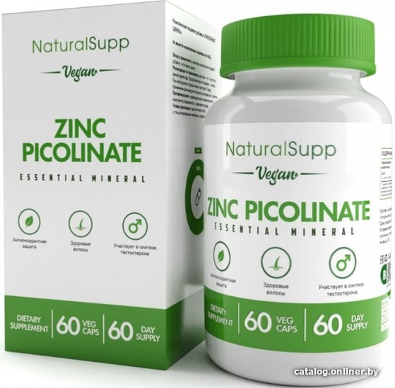 

Витамины, минералы NaturalSupp Пиколинат цинка ВЕГ (Zinc Picolinate VEG), 60 капс.