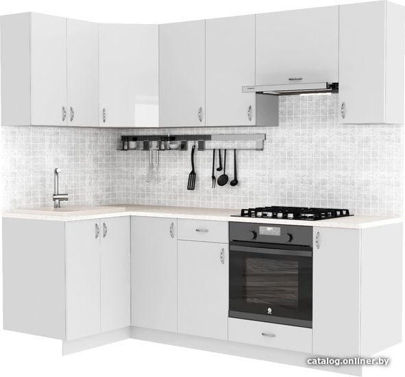 

Готовая кухня S-Company Клео глосc 1.2x2.3 левая (белый глянец/белый глянец)