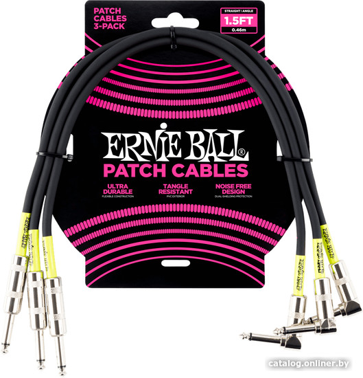 

Кабель Ernie Ball P06076 6.3 мм - 6.3 мм (0.46 м, черный)