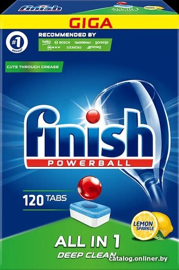 

Таблетки для посудомоечной машины Finish All in 1 Deep Clean Лимон (120 шт)