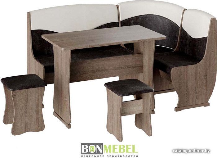 

Обеденная группа Bon Mebel Уют-2 (дуб сонома трюфель/кожзам шоколад/кожзам бежевый)