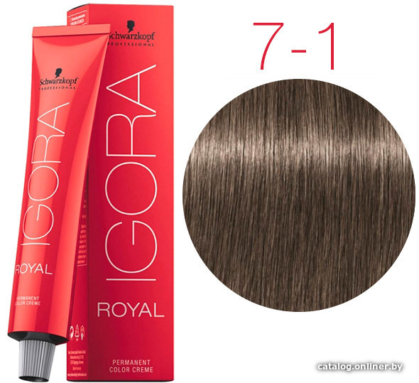 

Крем-краска для волос Schwarzkopf Professional Igora Royal Permanent Color Creme 7-1 60 мл