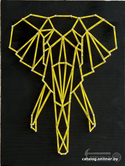 

Набор для создания поделок/игрушек String Art Слон минимализм A4М003