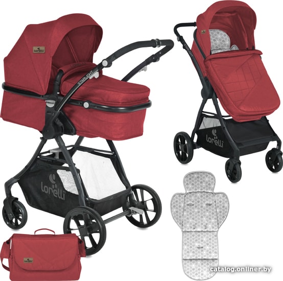 

Универсальная коляска Lorelli Starlight (2 в 1, красный)