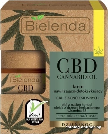 

Bielenda Крем для лица увлажняющий CBD Cannabidiol из семян конопли 50 мл