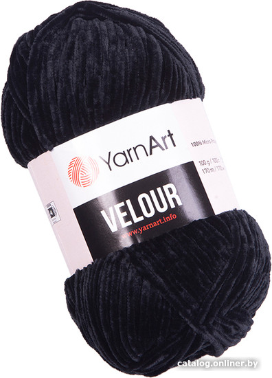 

Пряжа для вязания Yarnart Velour 842 100 г 170 м (черный)