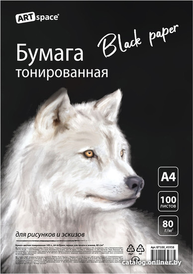 

Набор цветной бумаги ArtSpace тонир. черная для печати и эскизов БТ100_45938 (100 л)