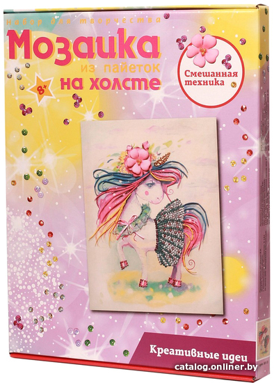 

Набор для создания поделок/игрушек Волшебная мастерская Мозаика из пайеток. Единорожка МХ-331