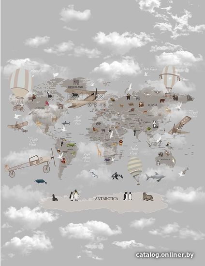 

Виниловые обои Citydecor Карта мира на английском 1 200x270