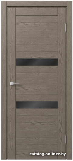 

Межкомнатная дверь MDF-Techno Dominica 121 90x200 (дуб каменно-серый , стекло лакобель черный)