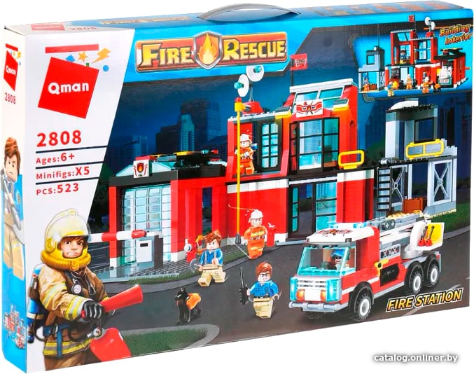 

Конструктор Qman Fire Rescue 2808 Пожарная станция с машиной