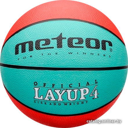 

Баскетбольный мяч Meteor LayUp 07078 (4 размер, красный/голубой)