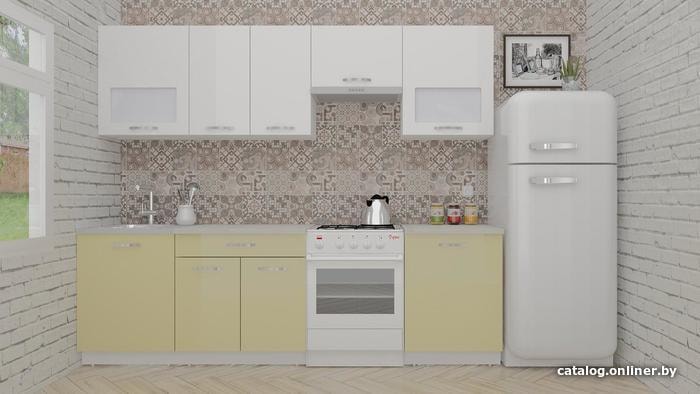 

Готовая кухня ВерсоМебель ЭкоЛайт-5 2.5 (белый/бежевый)