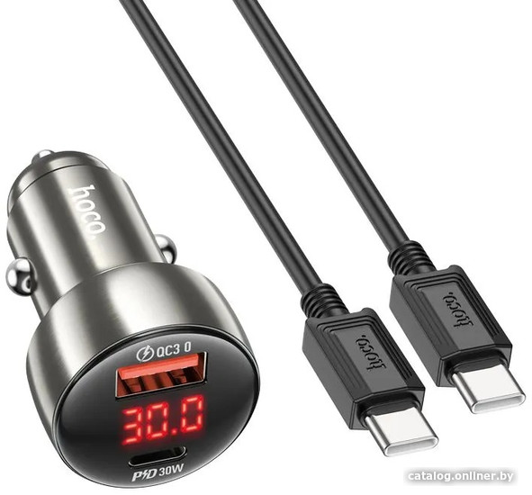 

Автомобильное зарядное Hoco Z50 USB Type-C (металлик)