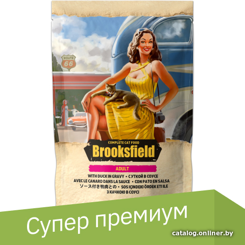 

Консервированный корм для кошек Brooksfield Adult утка в соусе 85 г