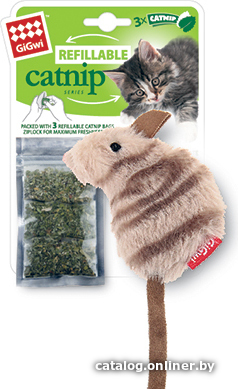 

Игрушка для кошек GiGwi Мышка с кошачьей мятой 75382