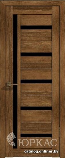 

Межкомнатная дверь Юркас Лайт 18 ДО 70x200 (корица/стекло lacobel черный лак)