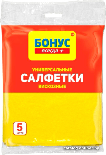 

Салфетка хозяйственная Бонус Вискоза 5 шт