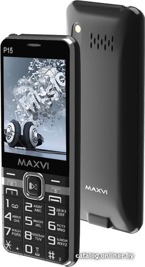 

Кнопочный телефон Maxvi P15 (черный)