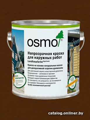 

Краска Osmo Непрозрачная для наружных работ 0.75 л (2607 темно-коричневый)