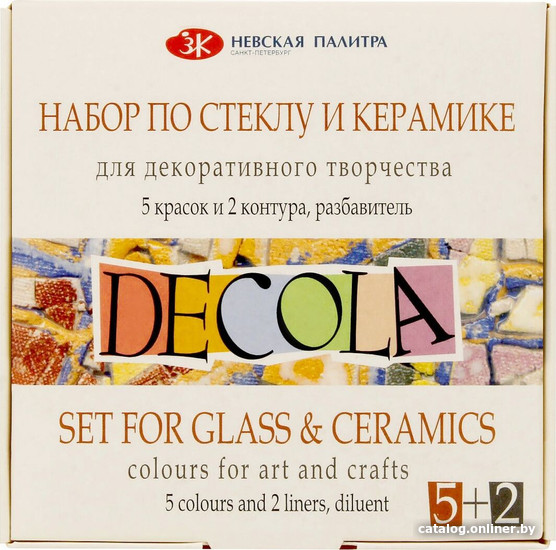 

Краска для стекла и керамики Decola 4041176+2 контура (9 цв)