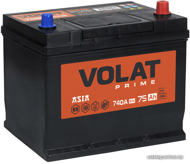 

Автомобильный аккумулятор VOLAT Prime Asia R+ (75 А·ч)
