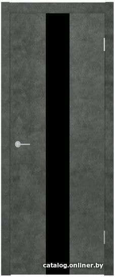 

Межкомнатная дверь Юркас Stark ST13 ДО 70x200 (бетон темный, стекло lacobel черный лак)
