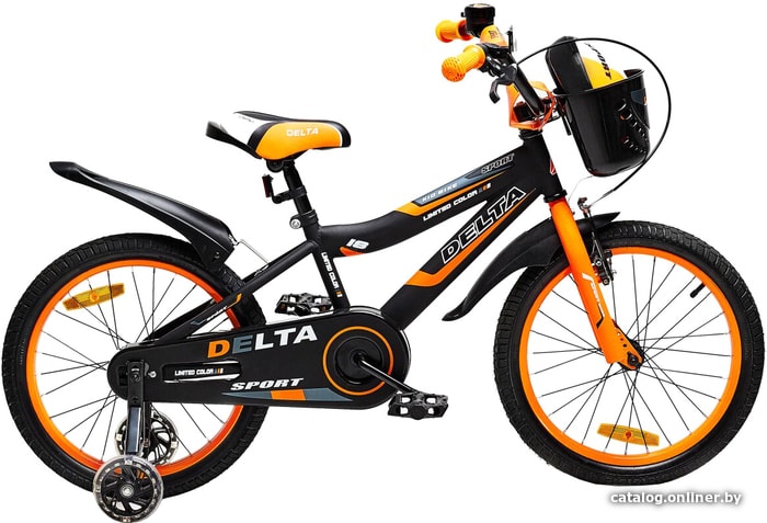 

Детский велосипед Delta Sport 18 2020 (черный/оранжевый)