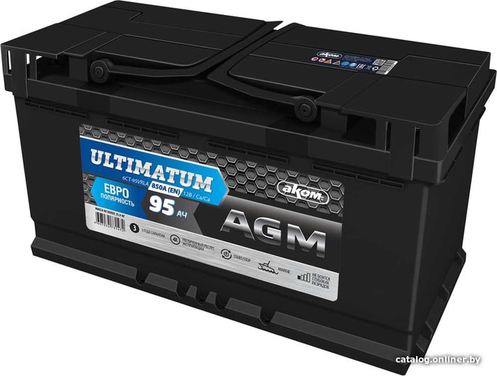 

Автомобильный аккумулятор AKOM Ultimatum AGM R (95 А·ч)