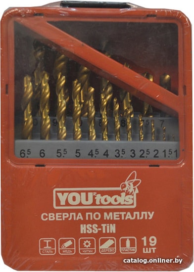 

Набор оснастки Yourtools HSS-TiN, по металлу (19 предметов)