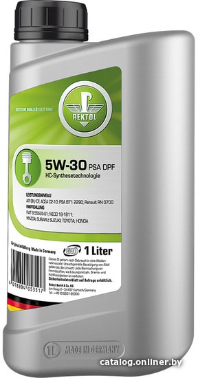 

Моторное масло Rektol 5W-30 PSA DPF 1л