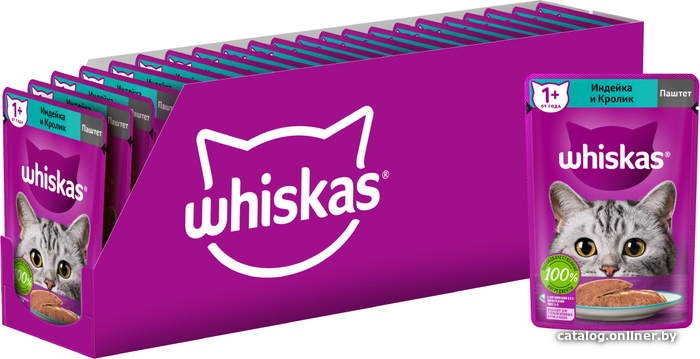 

Пресервы Whiskas Паштет с индейкой и кроликом 75 г (24 упаковки)