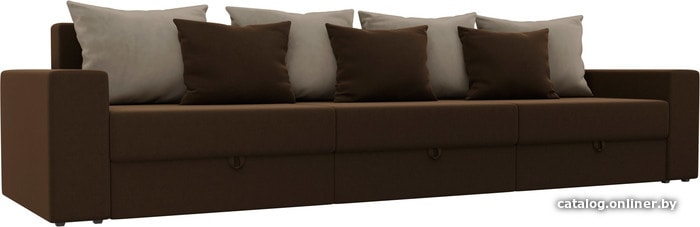 

Диван Лига диванов Мэдисон Long 106163 (микровельвет, коричневый/бежевый)