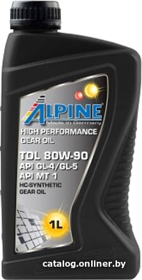 

Трансмиссионное масло Alpine TDL 80W-90 GL-4/GL-5 1л