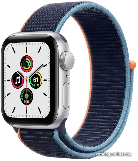 

Умные часы Apple Watch SE 40 мм (алюминий серебристый/синий нейлон)