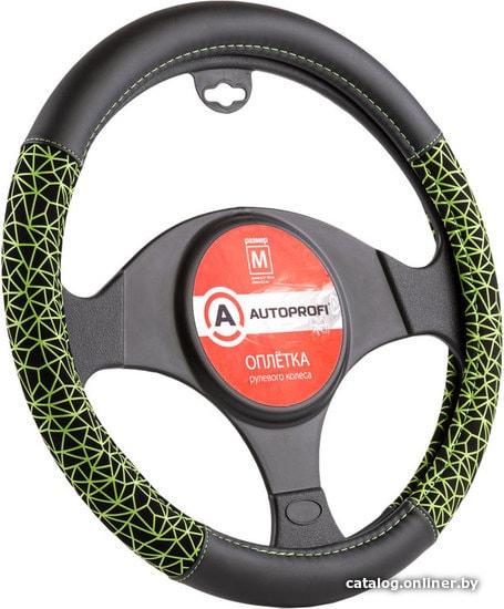 

Оплетка на руль Autoprofi AP-1945 BK/GREEN (M) (черный/зеленый)